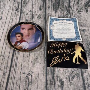 Elvis Presley January Calendar Plate Suspicious Minds By Nate Giorgio, Bradford